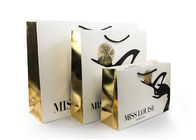 Elegant Luxury Personalised Paper Bags Gold Hot Stamping Eco - Friendly