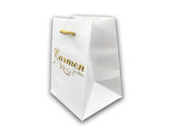 matt paper material black handle paper bags with gold logo foil and  embossed