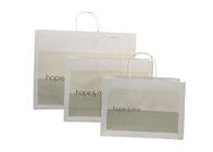 Natural White Kraft Paper Bags For Gift Packaging Fashionable Appearance
