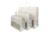 Natural White Kraft Paper Bags For Gift Packaging Fashionable Appearance