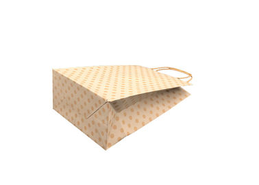 Biodegradable Luxury Christmas Packaging , Custom Printed Brown Paper Bags