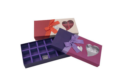 Luxury Rectangular Chocolate Presentation Boxes With Ribbon And Window